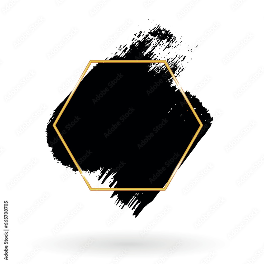 Aufkleber vector grunge background. chalk background. gold hexagonal retro background.