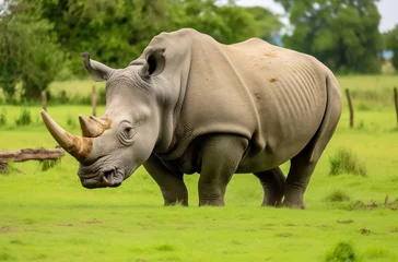 Foto op Plexiglas White Rhino grazing. © Ahasanara