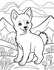 Shiba Inu dog coloring page