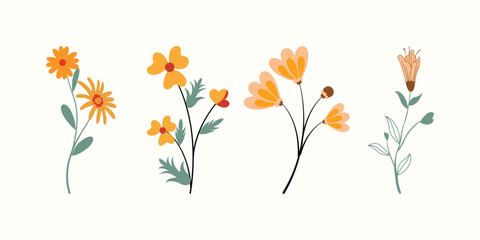 flower icon set in a vector format