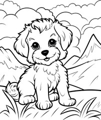 Maltipoo dog coloring page