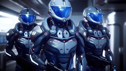 Space soldiers in space at war
