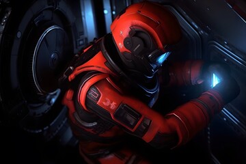 Space soldiers in space at war