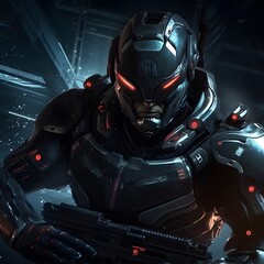 Space soldiers in space at war