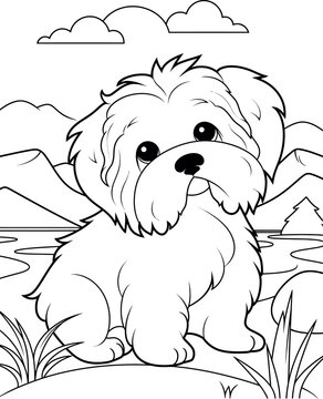 Havanese dog coloring page