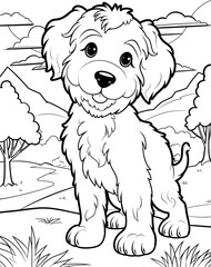 Goldendoodle dog coloring page