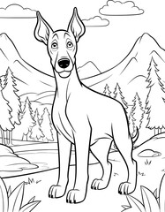 Doberman dog coloring page