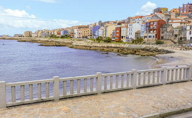 Panoramic view of the fishing port of La Guardia.Spanish municipality that belongs to the province of Pontevedra, in the autonomous community of Galicia.