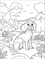 Brittany dog Coloring page