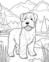 Black Russian Terrier dog coloring page
