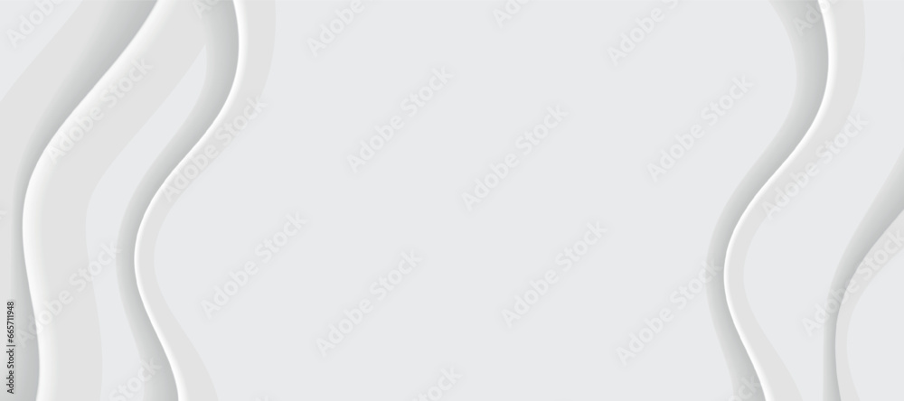 Poster White abstract geometric pattern background, wave and curve abstract background.