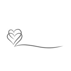 Love icon. Love icon in line art style.	Thin contour and romantic symbol for greeting card and web banner in simple linear style. 