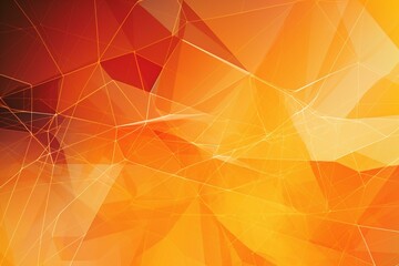 An abstract and modern design with vibrant orange and yellow colors, featuring interconnected geometric lines. Plenty of copy-space available. Generative AI