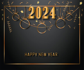 2024 Happy New Year background for your seasonal invitations, festive posters, greetings cards.