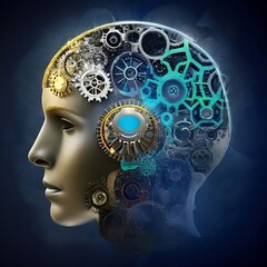 Obraz premium Artificial intelligence, neural networks, algorithms, emotions, ideas, creativity, empathy, neural networks