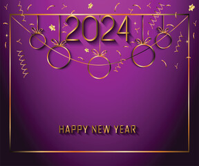 2024 Happy New Year background for your seasonal invitations, festive posters, greetings cards.