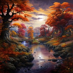 Beautiful autumn scenic landscape