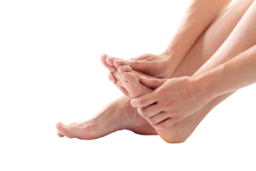 Rolgordijnen Beautiful women feet isolated on white close-up png image © Afrin