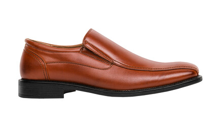 Brown leather slip-on men’s shoes fashion png image