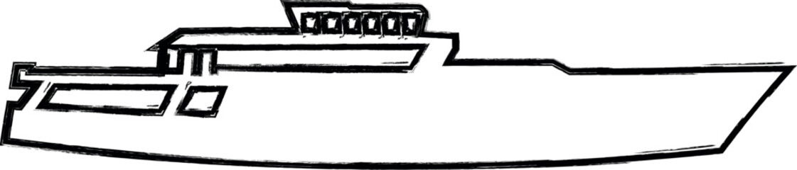  Boat water transport drawing for decoration and design.