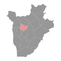 Muramvya province map, administrative division of Burundi.