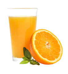 Orange juice with juice glass png image