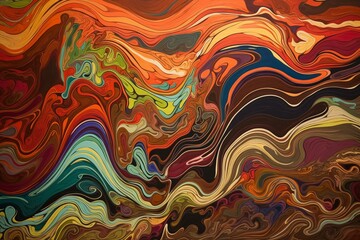 Colorful flowing patterns with varying shades blending together. Generative AI
