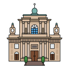 Obraz premium World famous building for Carmelite Church Warsaw Poland.