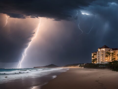 Tormenta en la playa