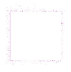 Pink Glitter Sparkle Square Frame. Decorative Shiny Border