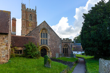 View of Dunster, a village and civil parish in Somerset, England, within the north-eastern boundary of Exmoor National Park
