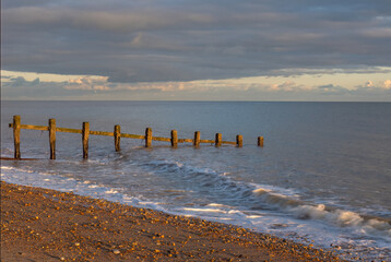 English Channel at Sunset with Groyne