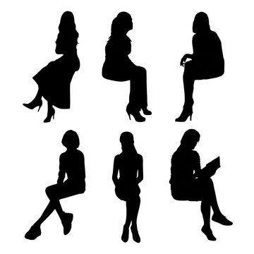 Silhouette of sitting woman