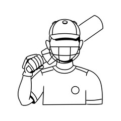 Batsman Handdrawn Icon