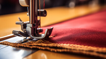 Unraveling the Craft with Generative AI: Precision Sewing Machine Detail