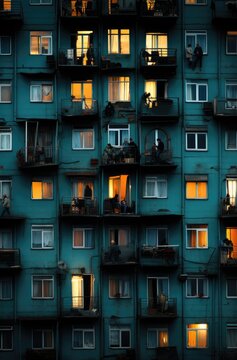 gloomy soviet buildings Russia depressive comfort wallpaper smartphone photo facade night lights