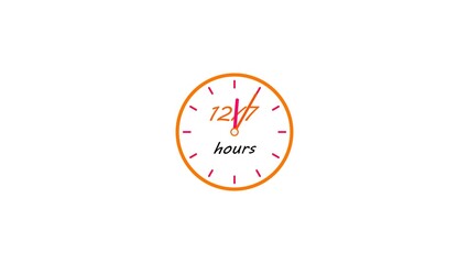 abstract 24 hours timer clock illustration background  4k 