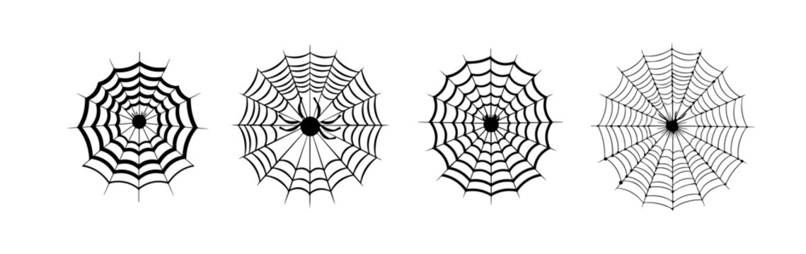 black and white sketch of a spider web 