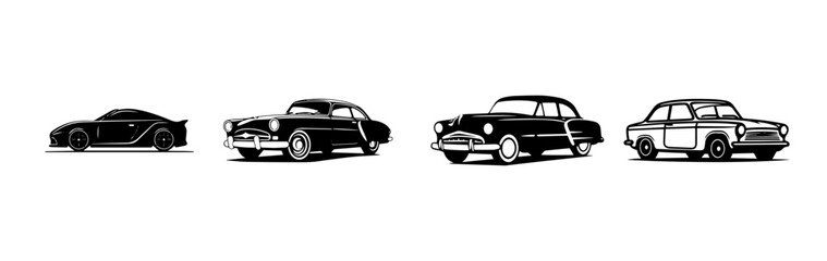 black and white illustration of a car