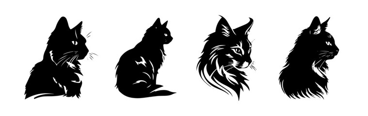 Whiskered Whimsy: Feline Charm in Cat Vector Art - obrazy, fototapety, plakaty
