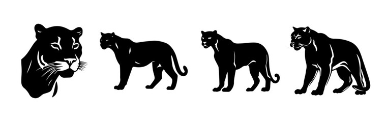 illustration of a silhouette of  panther 