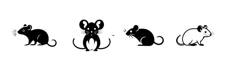 Black and white sketch of mouse - obrazy, fototapety, plakaty