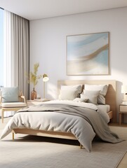 Fototapeta na wymiar friendly, light bedroom interior. natural color palette. 