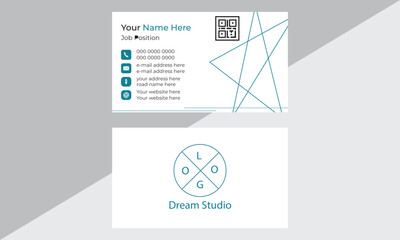 A vector template business card set design with organic shapes and also with white color background.Business card is ready for print.