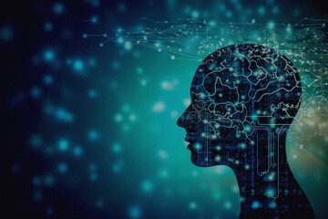 Human Electronic Brain Circuit Board; AI Generated