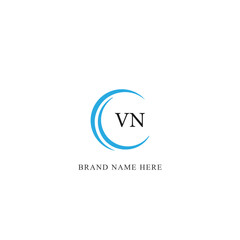 VN logo. V N design. White VN letter. VN, V N letter logo design. Initial letter VN linked circle uppercase monogram logo.