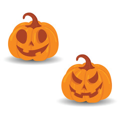 Halloween pumpkin vector set isolated on white background