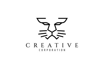 simple tiger face logo design template