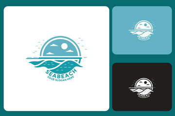 Sea Beach Logo Design Template