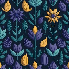 Fototapeta premium seamless pattern with leaves